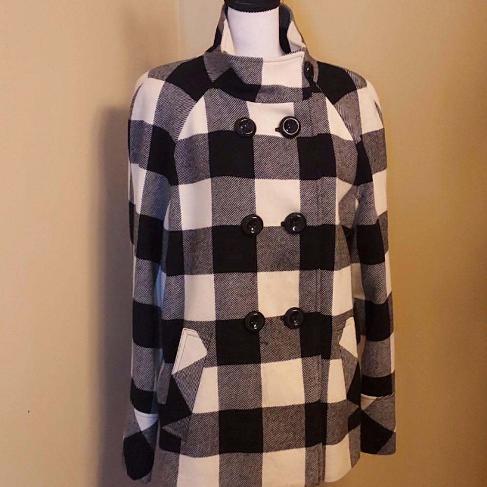 Buffalo plaid wool jacket by Anne Klein